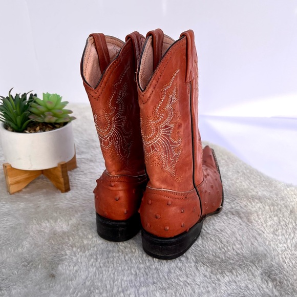 *Jar Boots | Orange Ostrich Leather Western Boot Size 20/13 - Picture 3 of 15